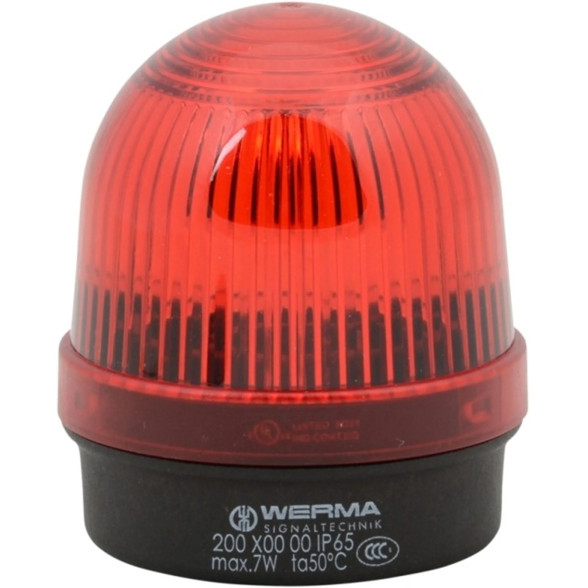 מנורת התראה אדומה קבועה - (10W , 12V ~ 240V (AC/DC