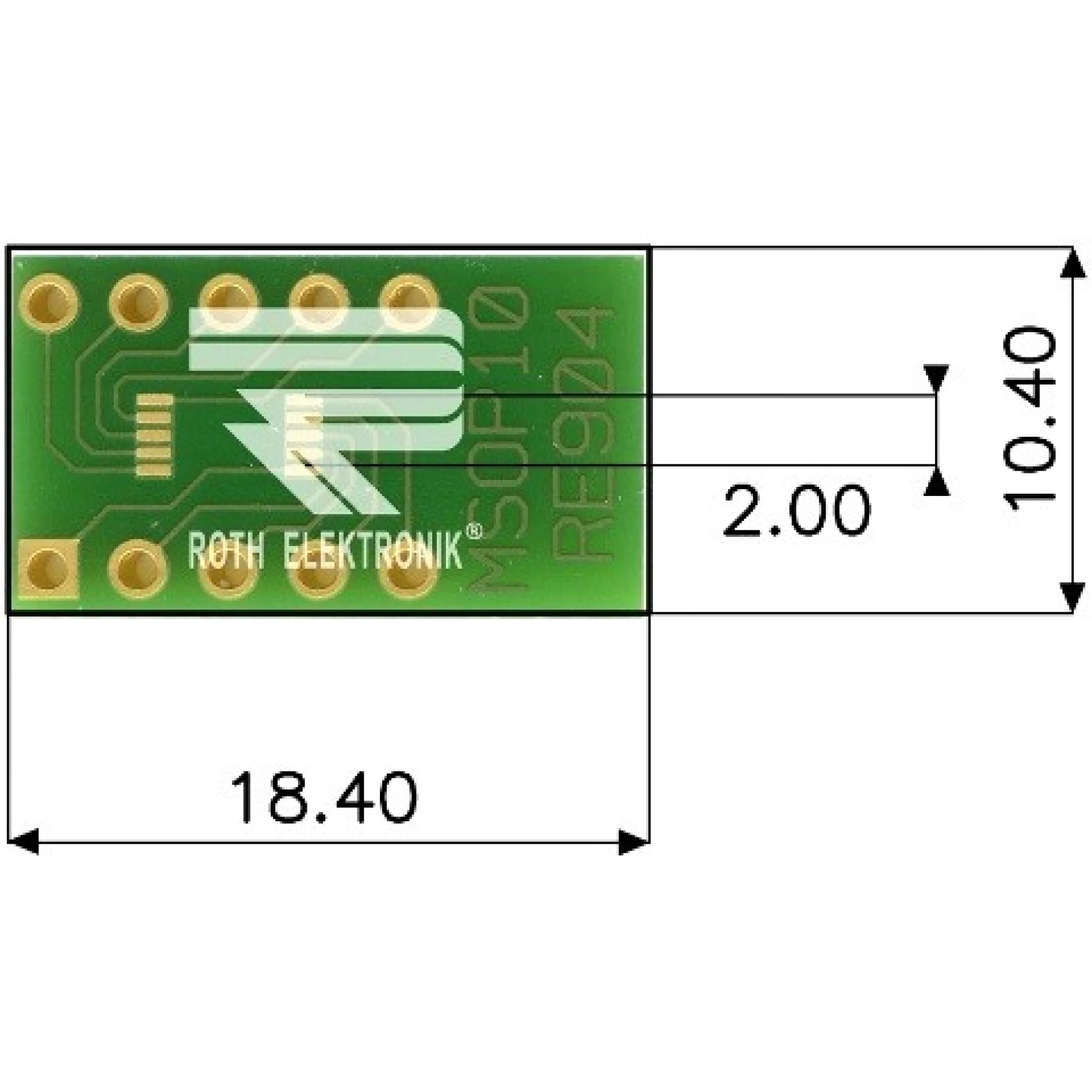 לוח מתאם לרכיבי MSOP-10 ~ DIP - SMD